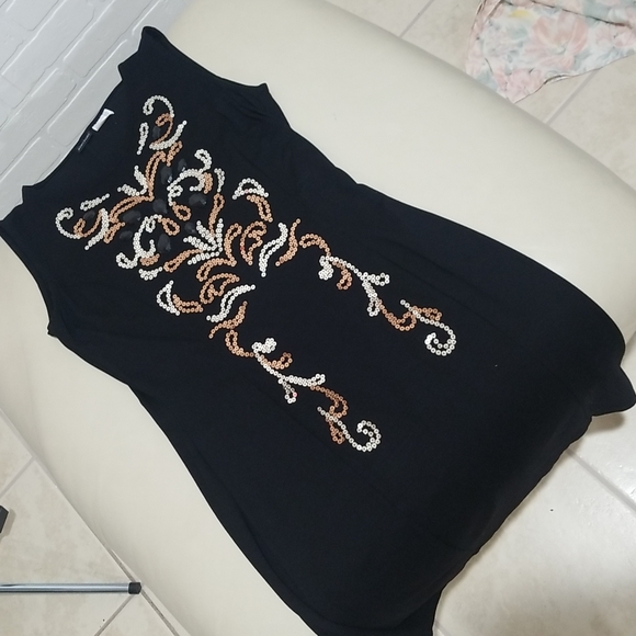 Mini Black Body Flirt fitted dress with sequins. Made in Turkey. - Picture 5 of 5